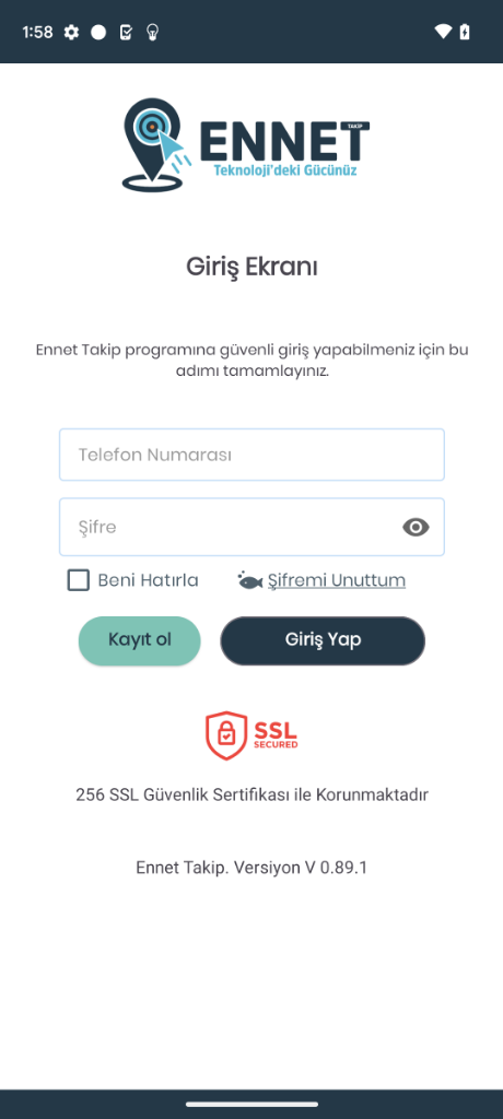 Laçin Halı Yıkama Android Giriş Ekranı