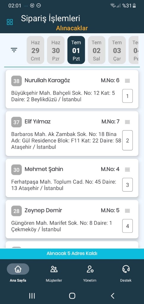 Laçin Halı Yıkama Android Alınacak Siparişler