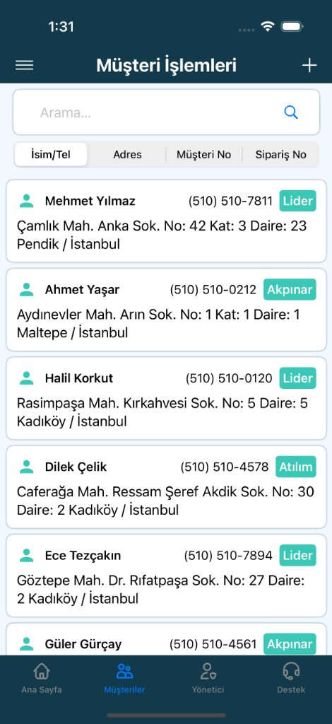Laçin Halı Yıkama iOS Müşteriler